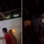 Ônibus com estudantes de Camacan cai em buraco na BR-101